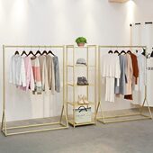 货架陈列架 架落地挂衣架服装 北欧简约铁艺服装 店展示架中岛架女装