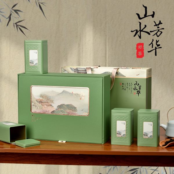 包装盒叶礼盒空绿茶茶叶西湖罐明通用前茶叶礼盒装空盒龙井茶定制