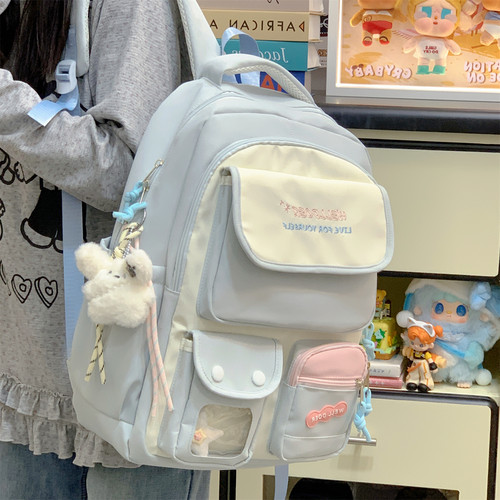 多隔层双肩包学生书包大容量背包