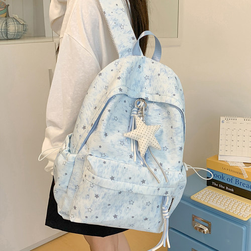 韩系星星女学生大容量双肩书包