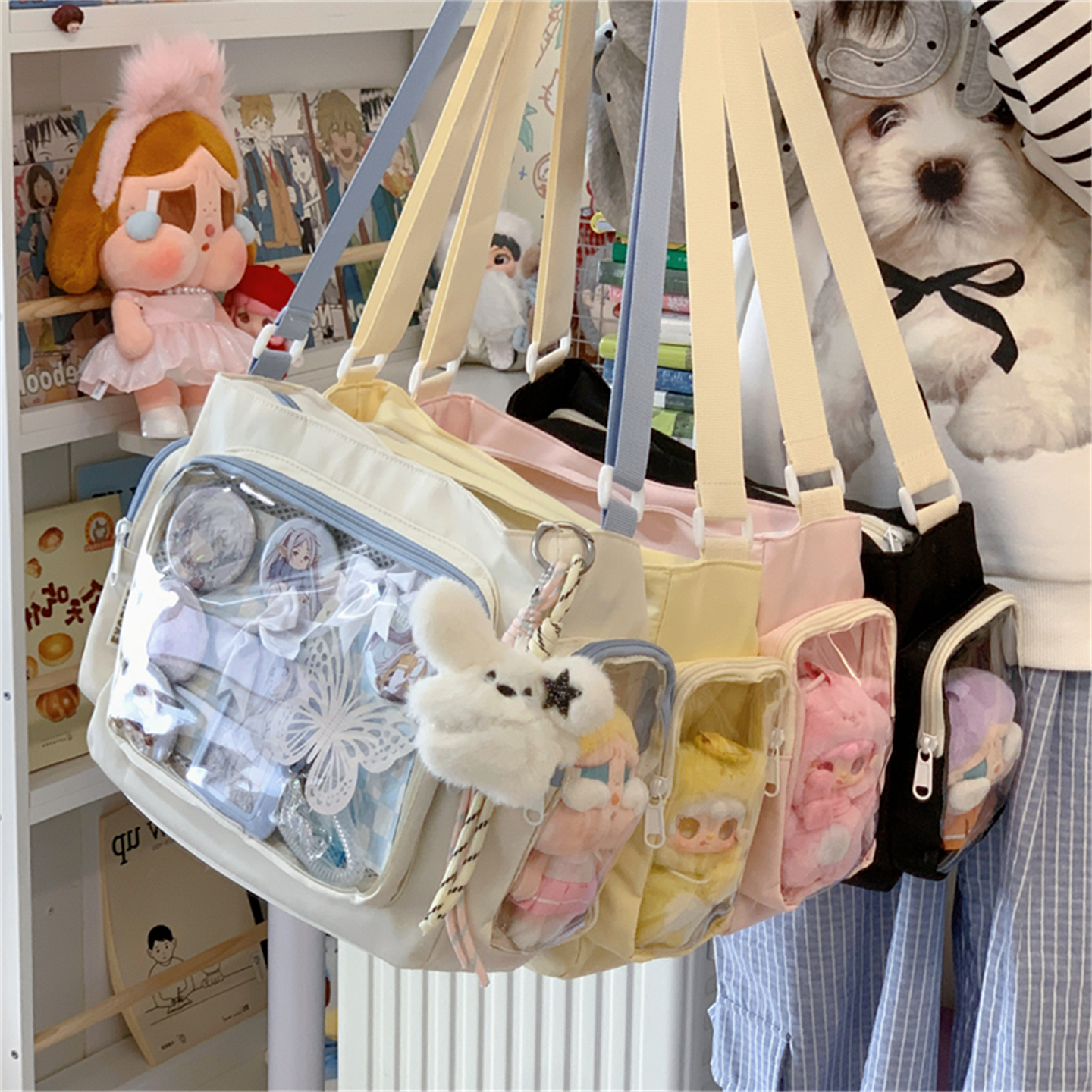 透明层痛包斜挎包女生可爱单肩包