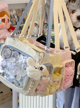 透明层痛包斜挎包女生可爱单肩包二次元风包包女新款大容量邮差包