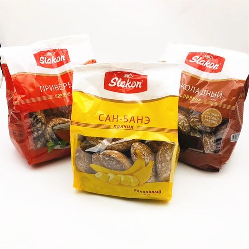 俄罗斯进口斯拉贡蜂蜜香蕉光头饼450克多种口R味杂粮饼干 干零食