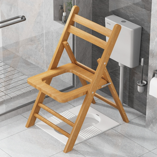 折叠实木坐便椅老人孕妇坐便器厕所凳病人大便座椅木质坐便凳家用