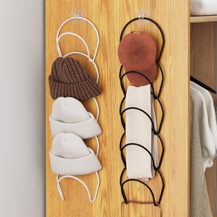 挂帽子收纳整理神器宿舍衣柜门后帽夹衣帽挂钩包包置物架多层壁挂