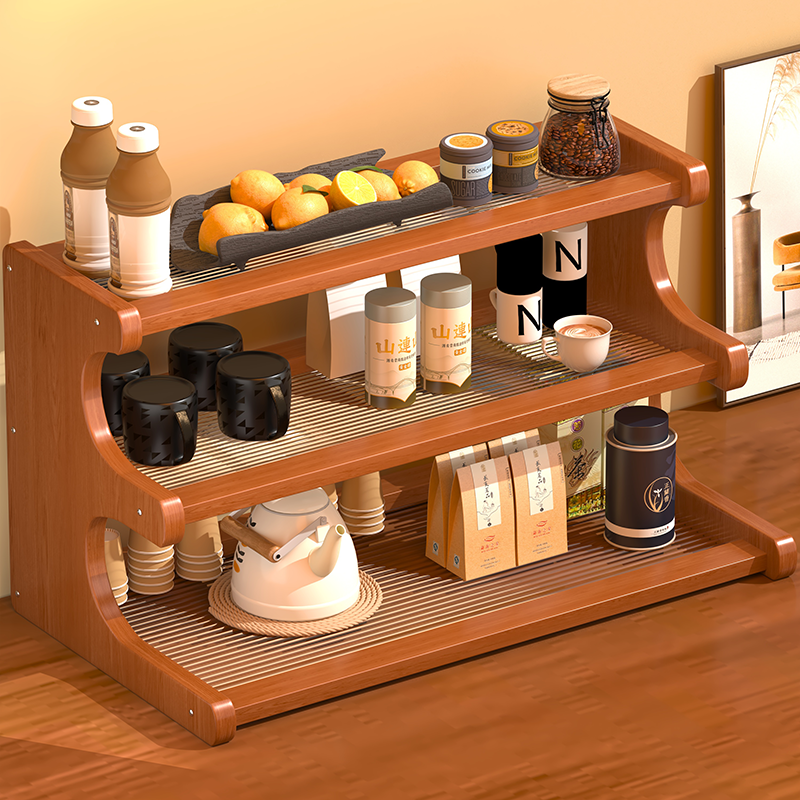 桌面置物架多层办公室桌上杯子收纳整理餐桌台面水杯小型摆放架子