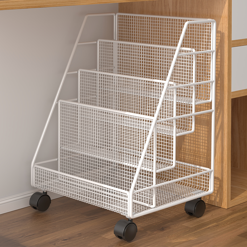 桌下儿童书架家用绘本架一体可移动宝宝玩具收纳架置物架落地书架