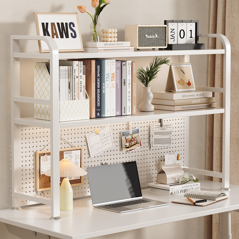 桌面洞洞板置物架桌上多层书架学生宿舍电脑桌立式双层书本收纳架