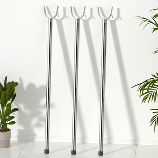 不锈钢撑衣杆丫叉家用阳台一体晾衣叉宿舍衣服晾挑挂杆U头晒衣叉