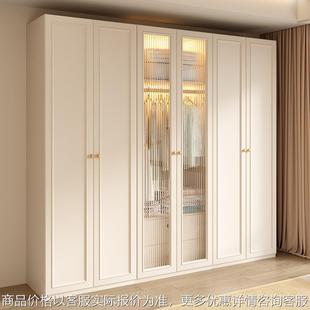 奶油风衣柜小户型家用柜子现代简约卧室通顶储物柜成品大衣橱 法式