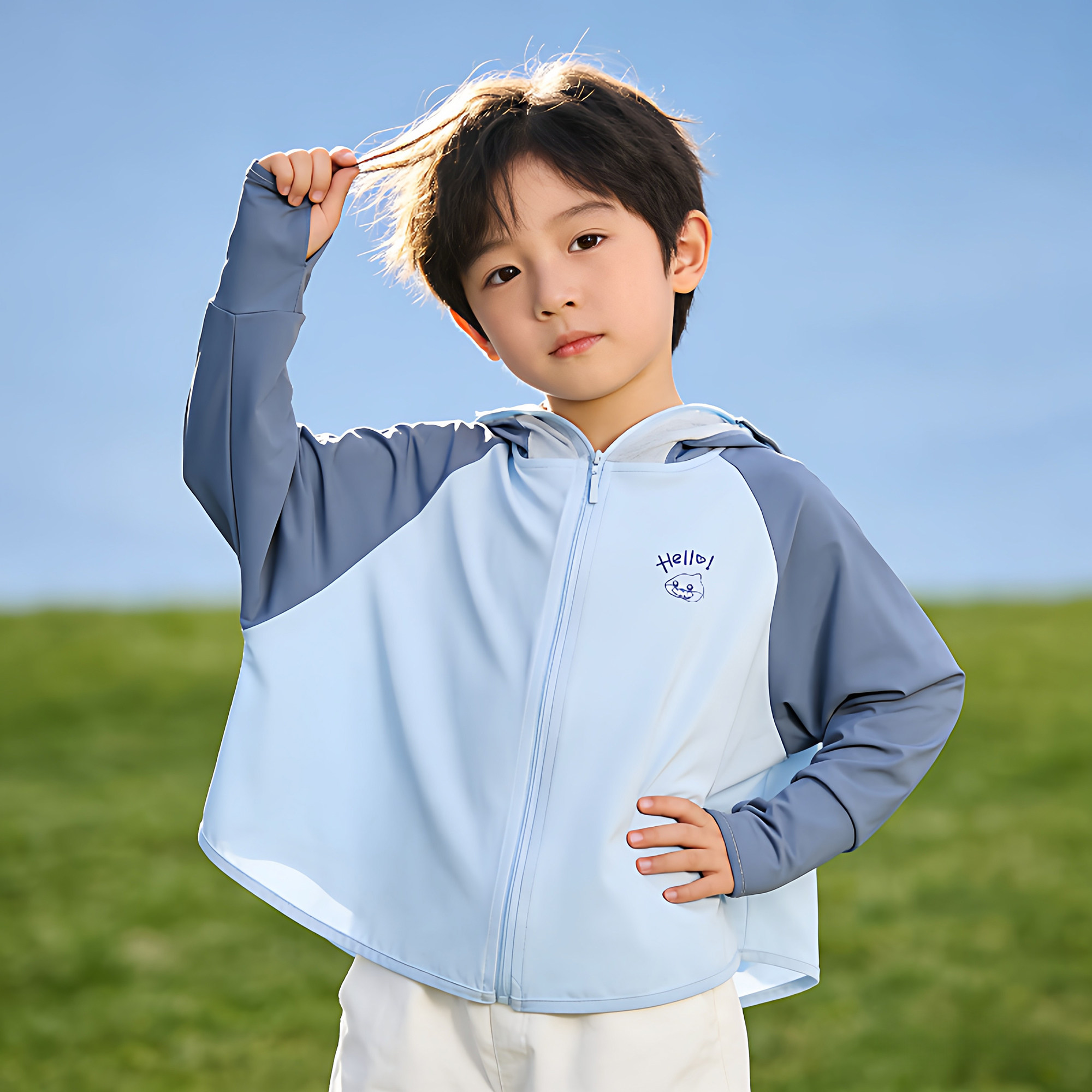 儿童冰丝防晒衣男孩女童凉感夏季轻薄透气防晒服防紫外线宝宝外套