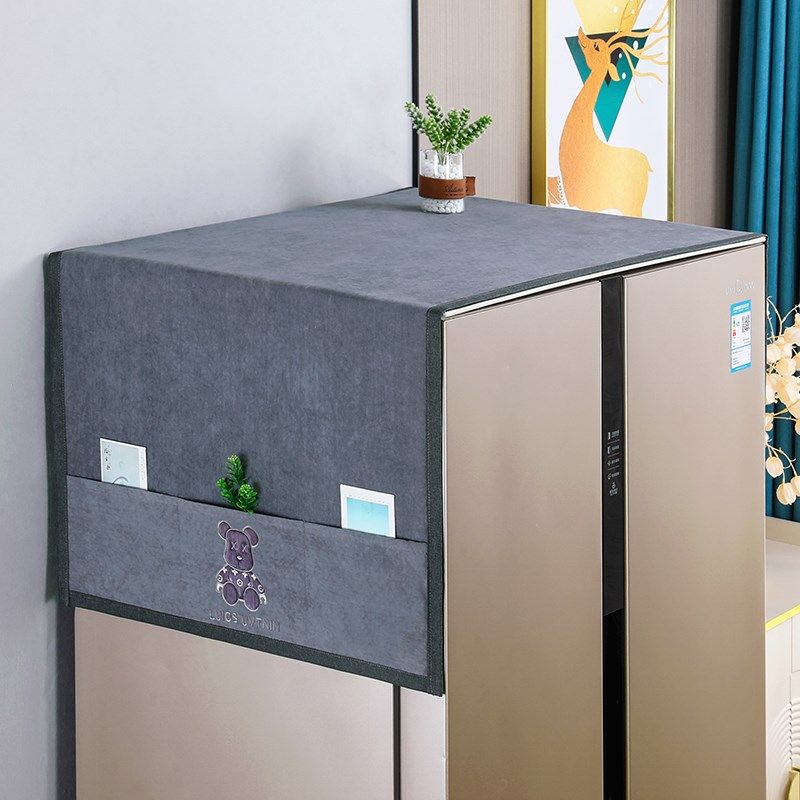 新款防滑冰箱防尘盖布双开门单开门洗衣机防尘罩盖巾可收纳冰箱罩