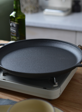 加厚煎饼锅双耳铸铁平底锅无涂层鏊子葱抓饼生铁家用烙饼锅不沾锅