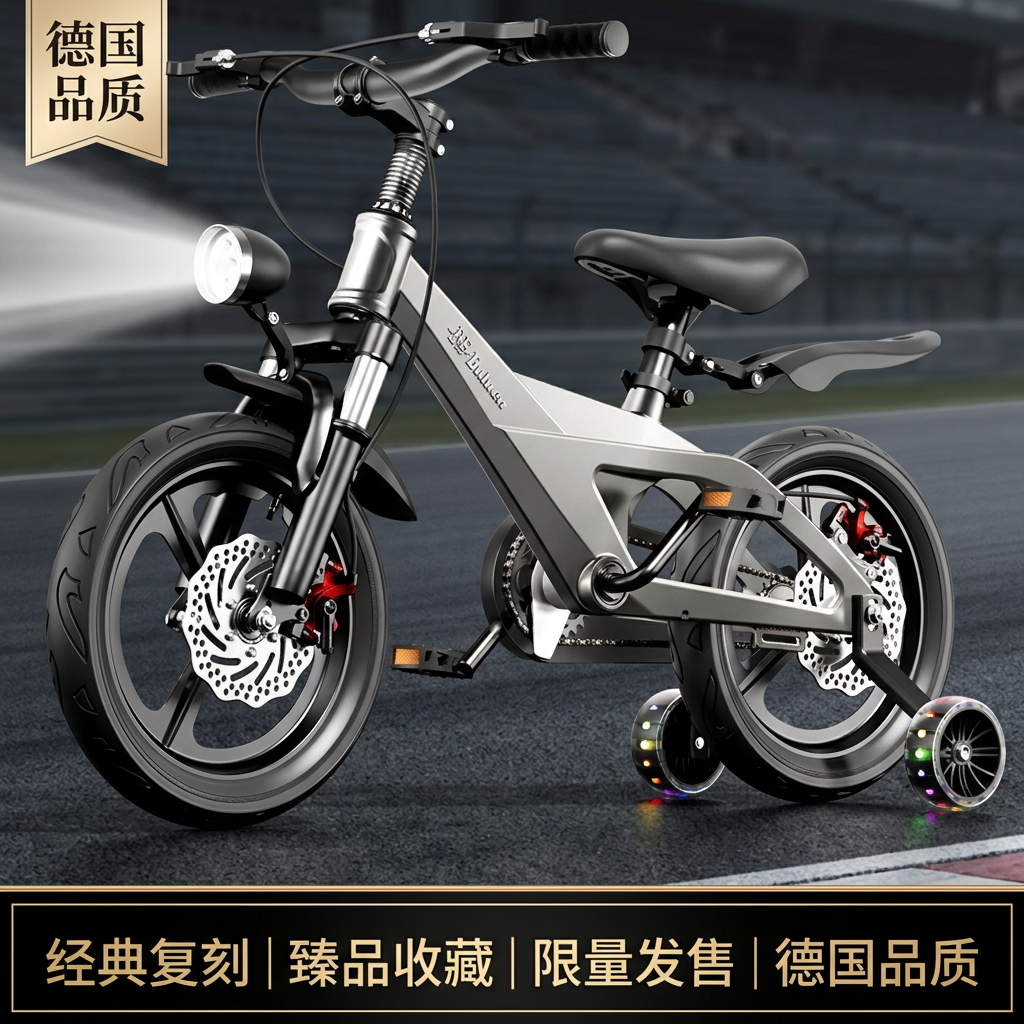 德国精品2026新款镁合金儿童自行车男孩女孩免安装碟刹脚踏单车