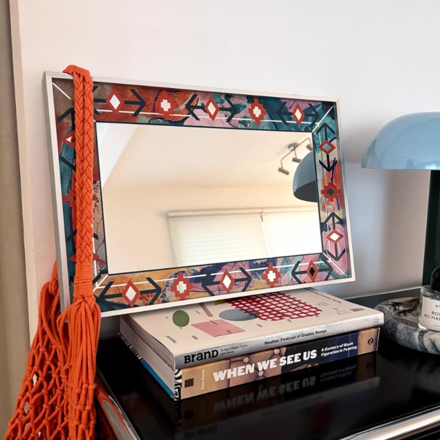 马蒂斯复古花边镜子装饰画中古包豪斯风格客餐厅法式艺术撞色挂画