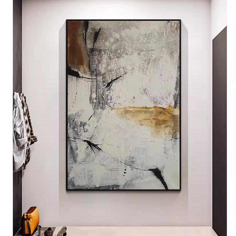 意式极简抽象客厅挂画简约大气高级感侘寂风玄关装饰画大幅落地画