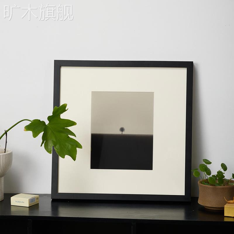 简约现代高级感沙发背景墙装饰画孤树小众艺术玄关电表箱遮挡挂画
