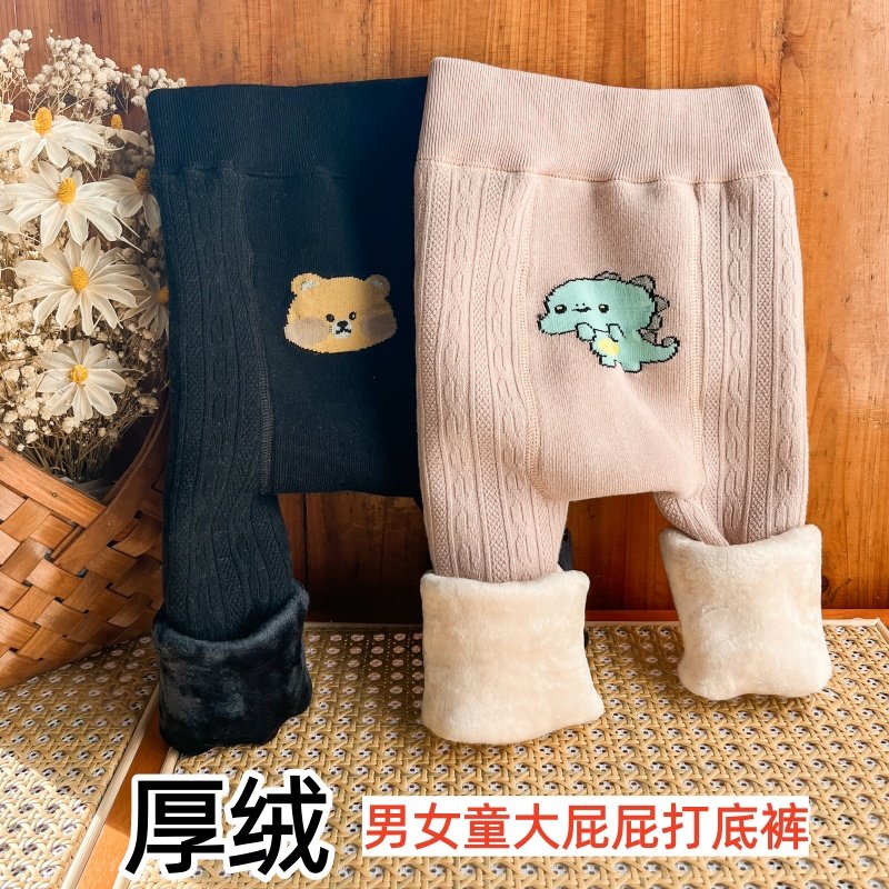 宝宝加绒大PP打底裤秋冬款加厚保暖婴儿棉裤幼童九分长裤子男女童