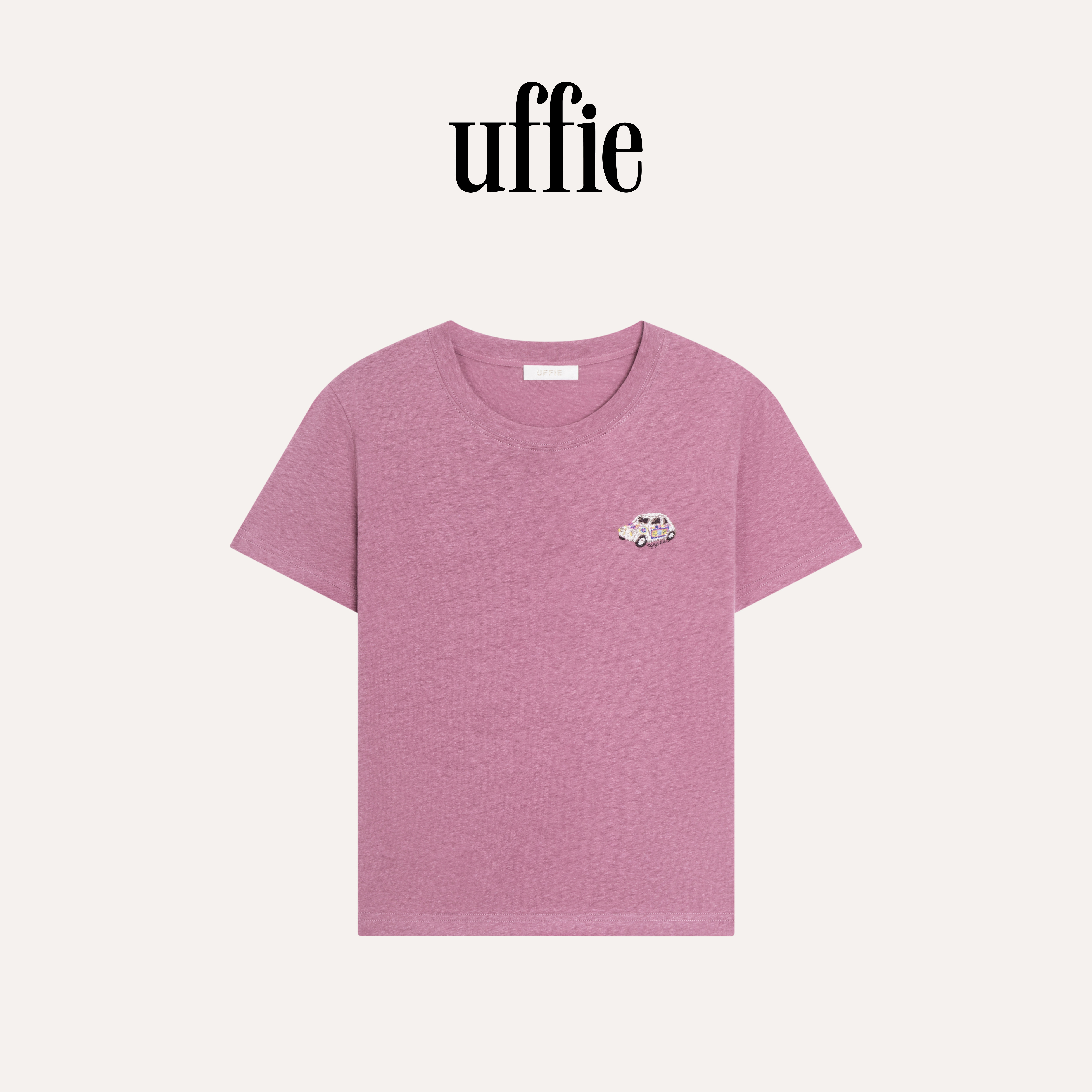 UFFIE于绘 小汽车 绣花钉珠短袖T恤