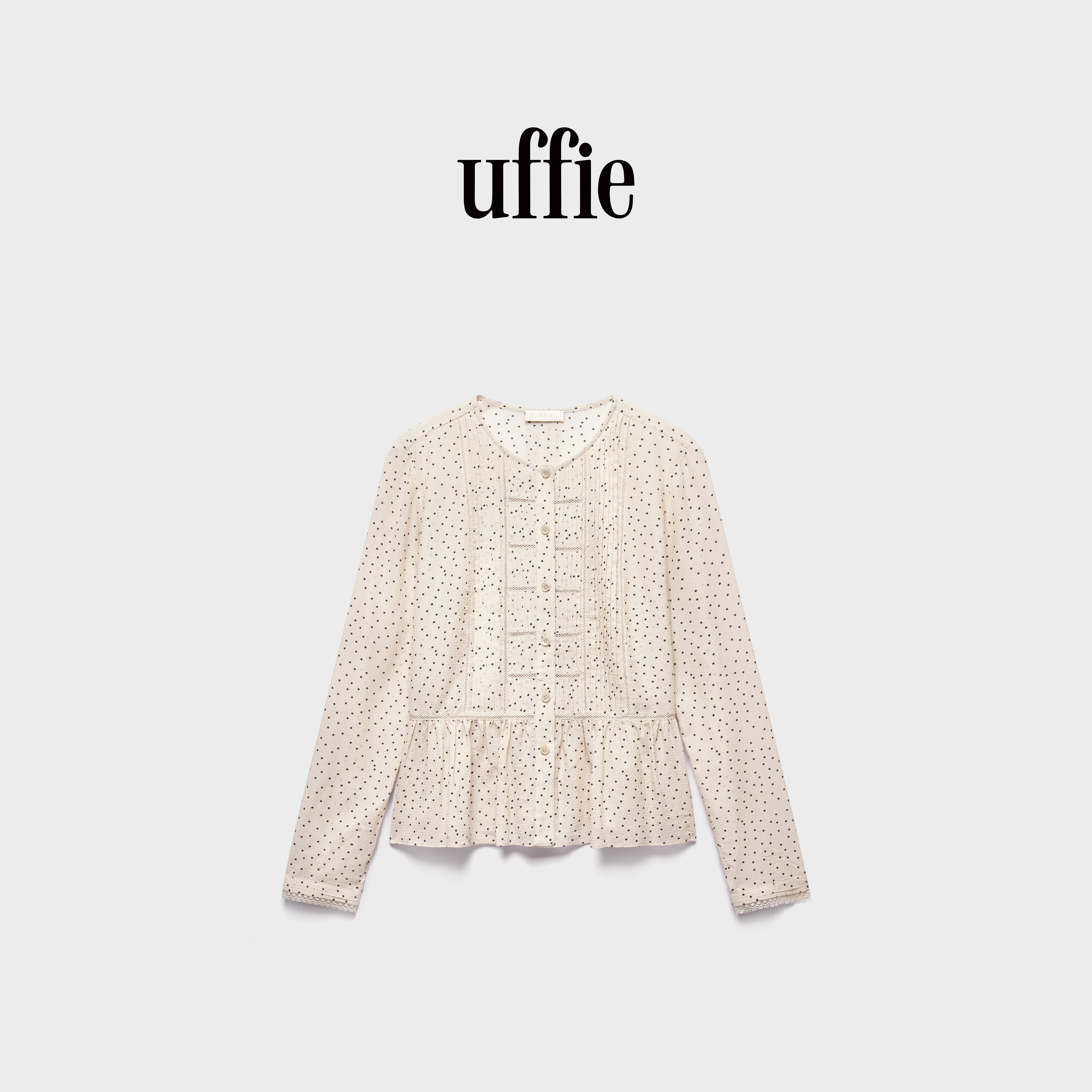uffie于绘 珍珠 桑蚕丝奶衬衫