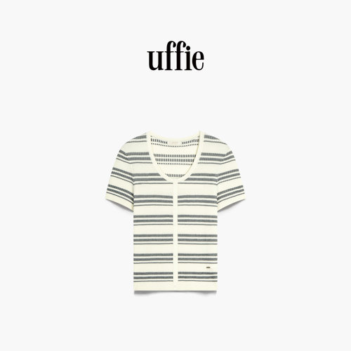uffie于绘 18针 冰丝条纹针织短袖