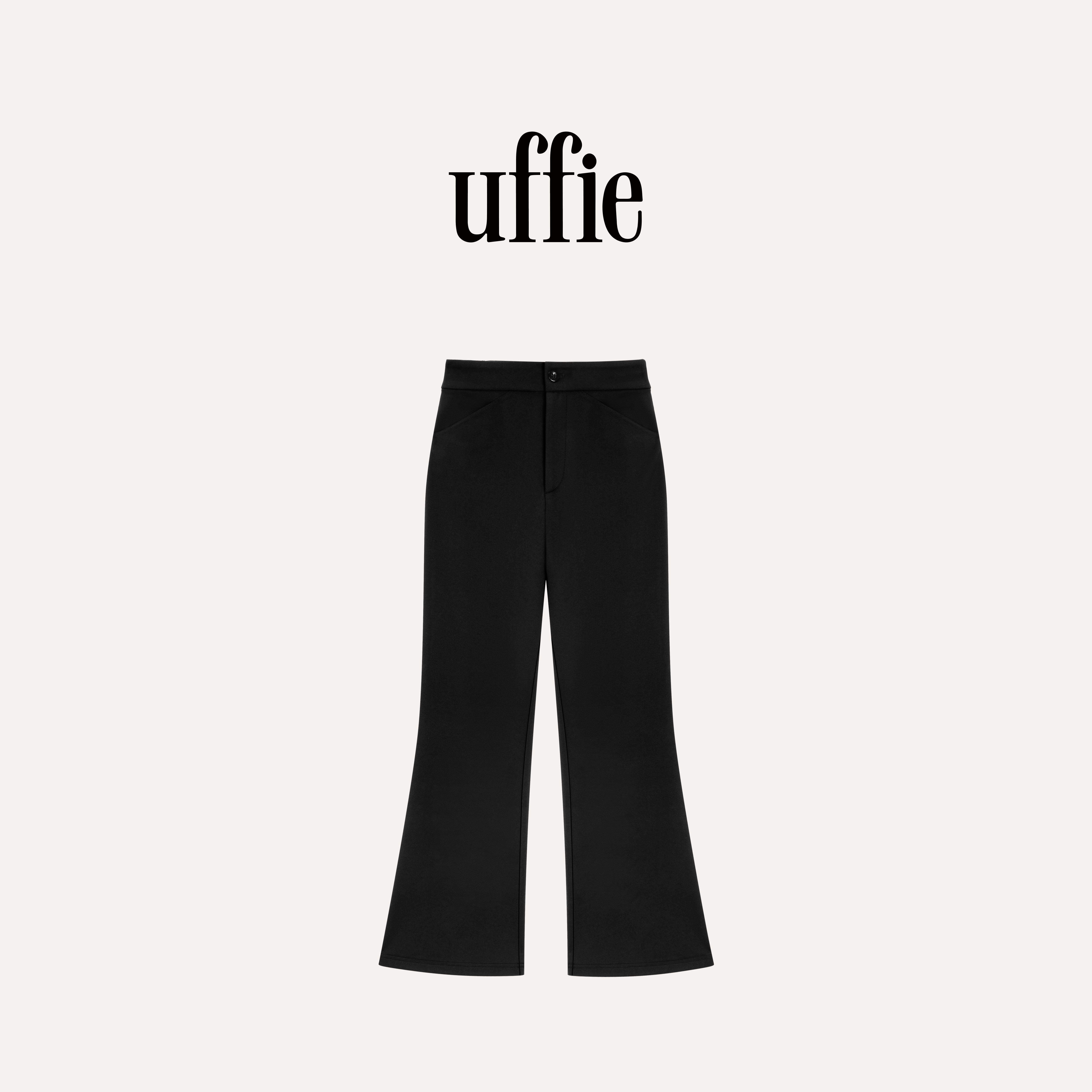 uffie于绘弹力暖绒微喇九分裤