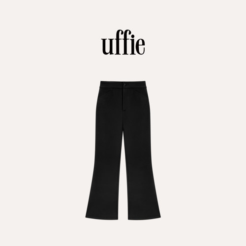 uffie于绘弹力暖绒微喇九分裤