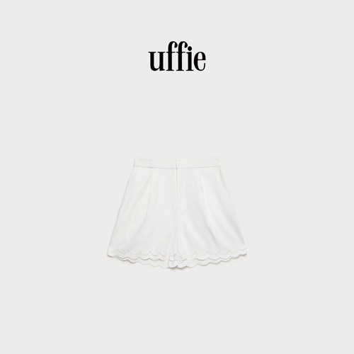 uffie于绘 花漾 松紧高腰刺绣短裤