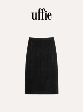 UFFIE于绘 柔柔 松紧腰暗条纹筒裙