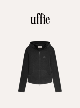 UFFIE于绘 戴帽拉链修身卫衣