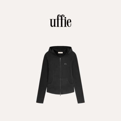 UFFIE于绘 戴帽拉链修身卫衣