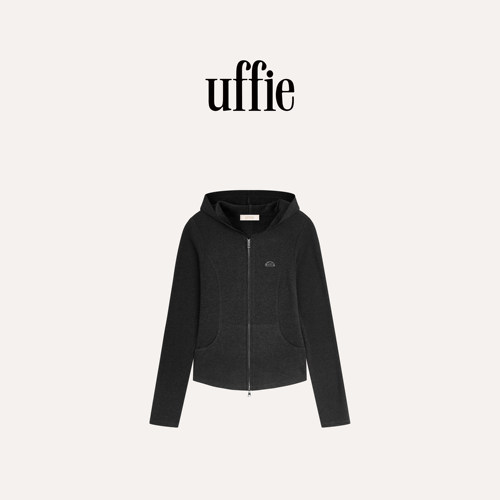 UFFIE于绘 戴帽拉链修身卫衣