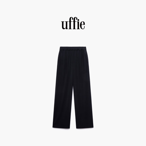 uffie于绘褶裥饰松紧腰直筒裤