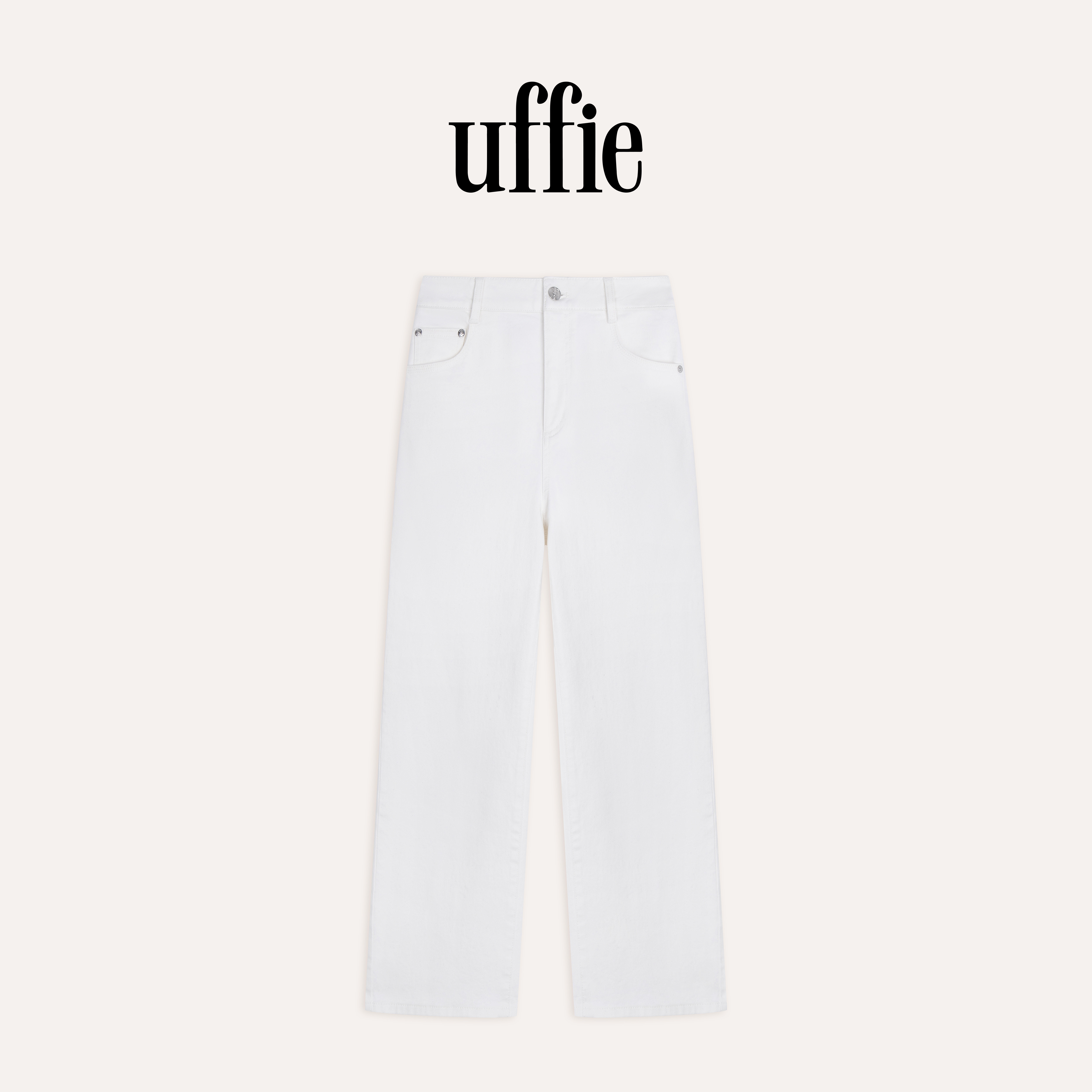 UFFIE于绘 小白 棉弹九分铅笔牛仔裤