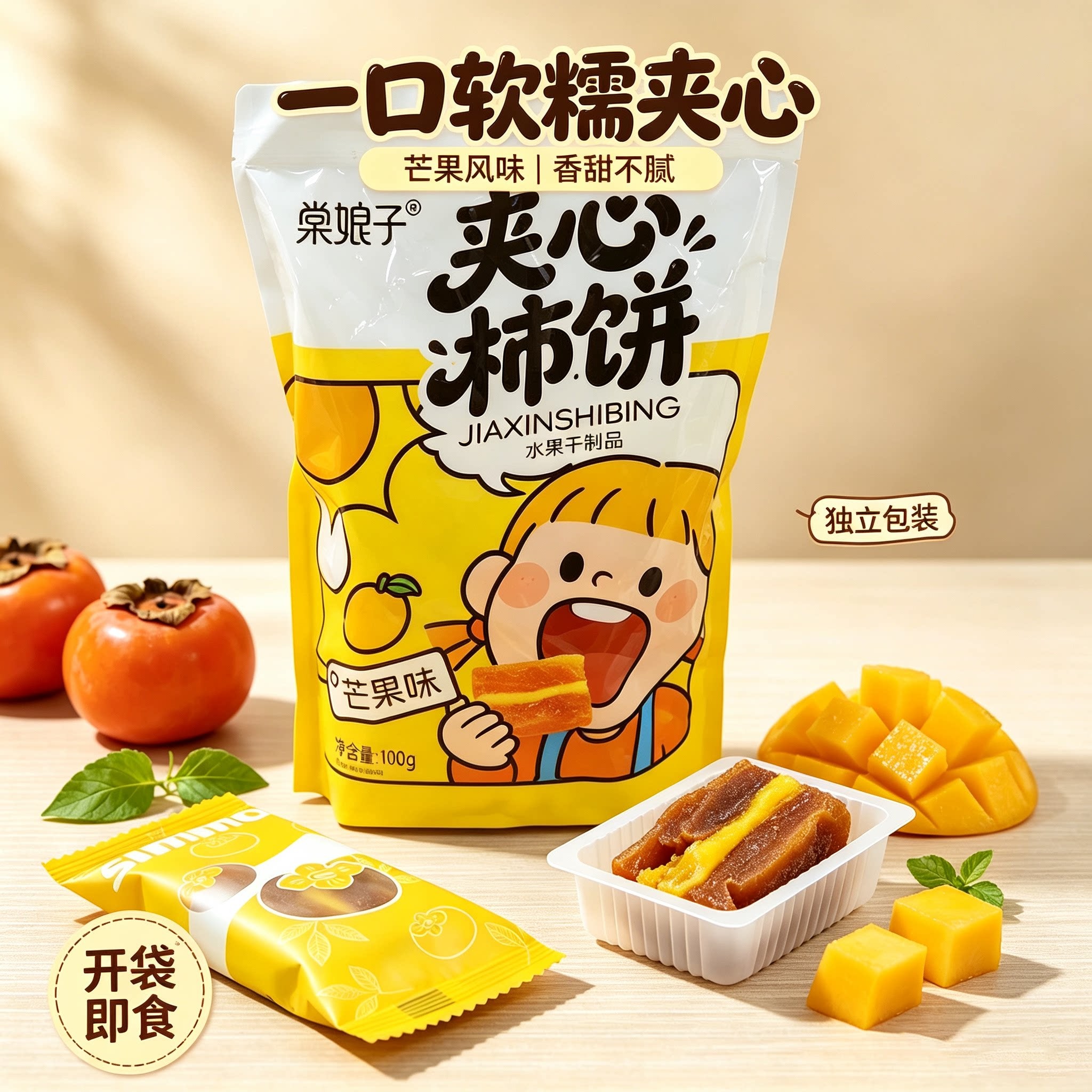 棠娘子夹心柿饼水果干制品开袋即食独立包装酸甜不腻休闲零食100g