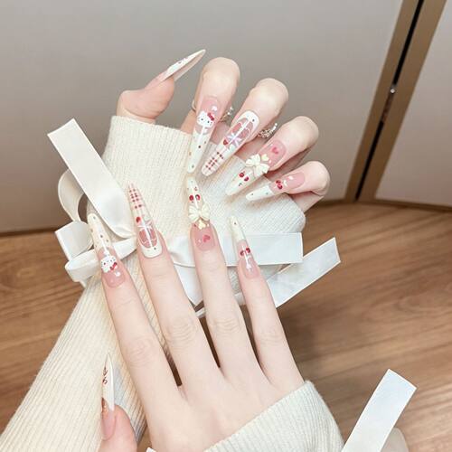少女心樱桃穿戴甲KT法式
