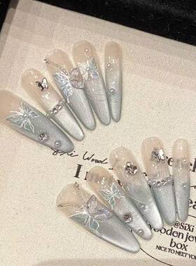 薄荷曼波冰透绿手工猫眼