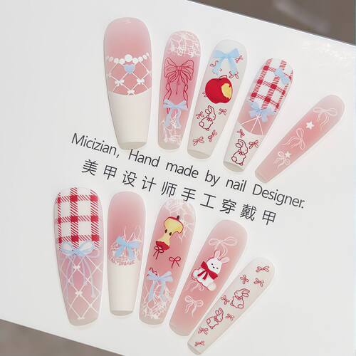 温纯手工柔兔子蝴蝶结穿
