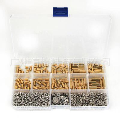 单头六角铜柱M3组合750pcs盒装304不锈钢螺栓螺丝