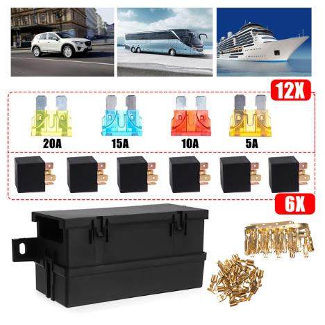 新品11路中央电气盒多路汽车继电器盒保险丝盒多路汽车保险丝座