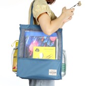 大容量透明文件袋初高中学生拎书袋试卷袋课外班补习袋a4手提网纱