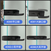 不锈钢玻璃门隔断执手锁办公室钢化无框玻璃门单双开门锁带把手
