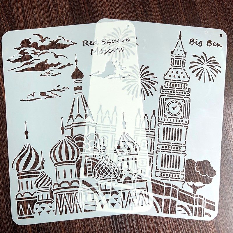 镂空模板城市建筑系列A4中小学生DIY画画喷绘辅助工具绘画模版,文具电教/文化用品/商务用品,各类尺/三角板/量角器,淘宝优惠券,粉丝福利购,淘宝优惠卷