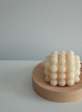 北欧水波纹实木面包板托盘家用榉木香薰收纳置物下午茶盘拍摄道具