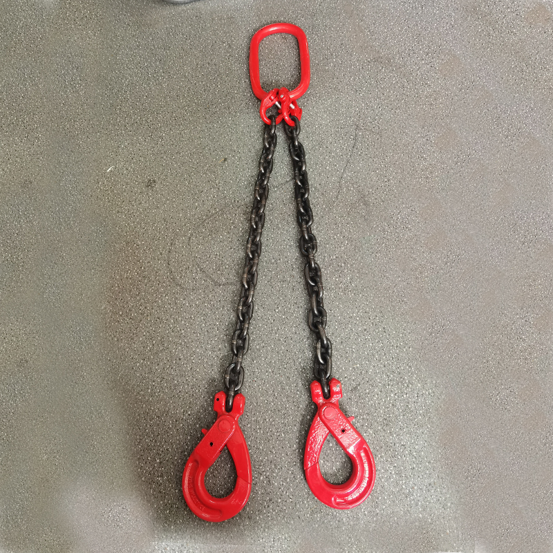 模具吊链双钩起重链条行车吊车起重钢链安全自锁钩锰钢双链钩索具