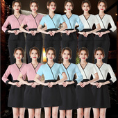 养生馆连衣裙足浴技师秋冬套装 美容师工作服夏季 女美容院高端时尚