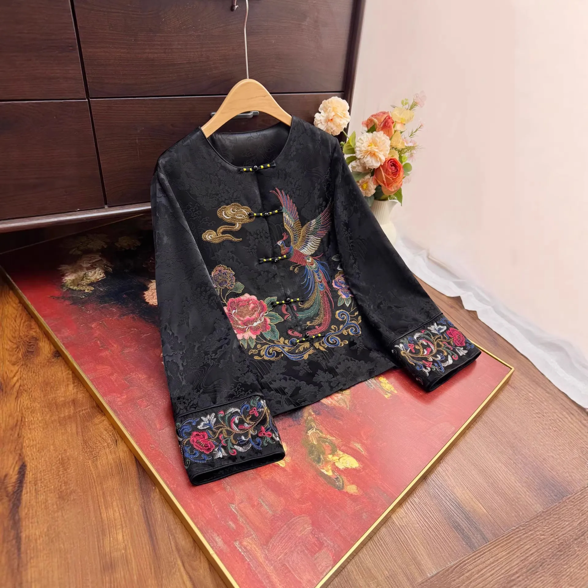 新中式重工刺绣提花外套2026春季新款国风圆领设计感高端贵气上衣,女装/女士精品,短外套,淘宝优惠券,粉丝福利购,淘宝优惠卷
