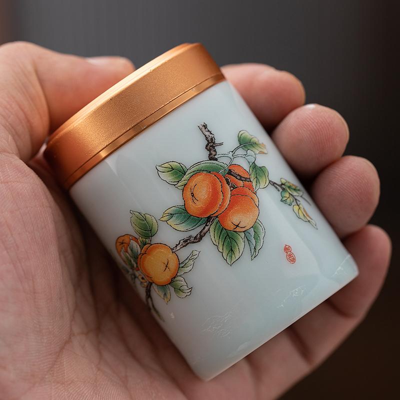 南煊陶瓷茶叶罐小号精致随身旅行便携小茶罐绿茶红茶密封罐子礼盒图片