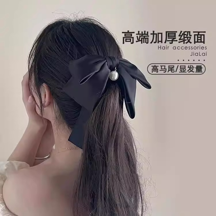 韩国气质蝴蝶结香蕉夹发卡