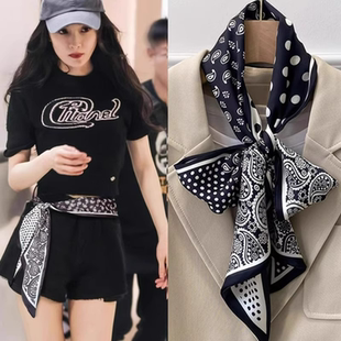 系脖小领巾绑包腰果波点长条丝巾女腰带 衬衫 2025新款 高级感搭西装